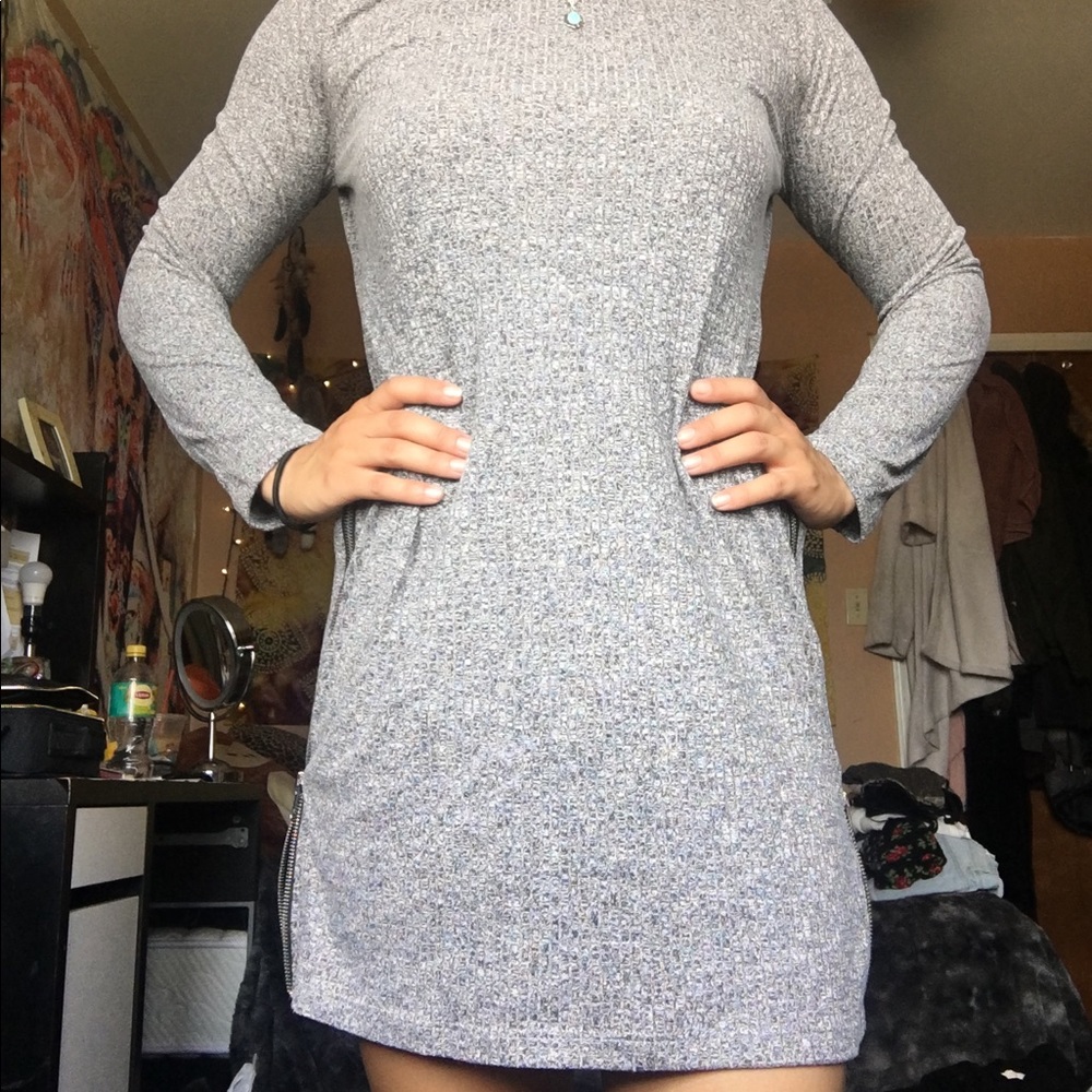 Classy gray sweater dress
